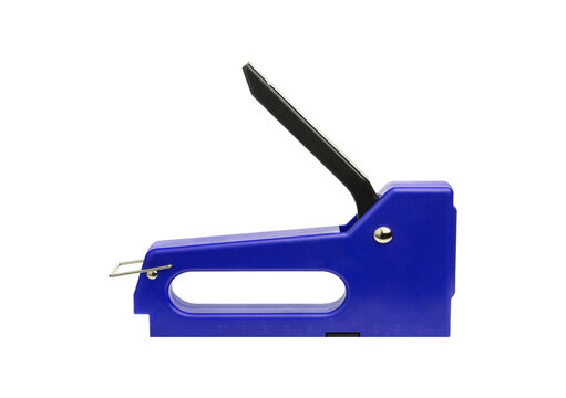 Industrial heavy duty staple gun isolated on transparent background.