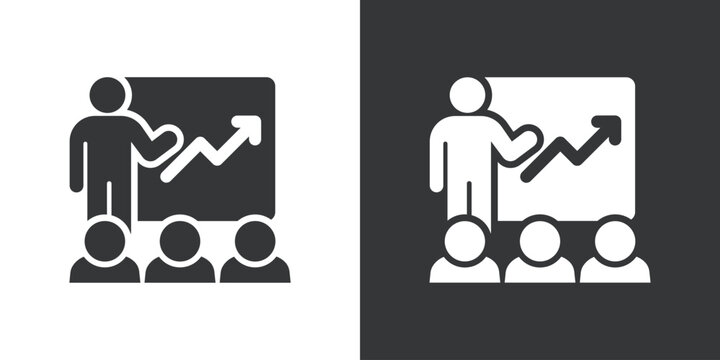 Performance Presentation icon. Solid glyph series icon