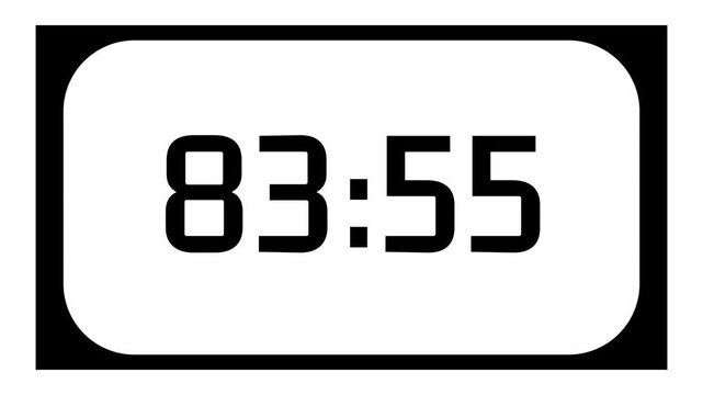 Countdown timer from 84 minute to 83 minute on white background and rounded black frame ideal for presentations, classrooms, and productivity projects