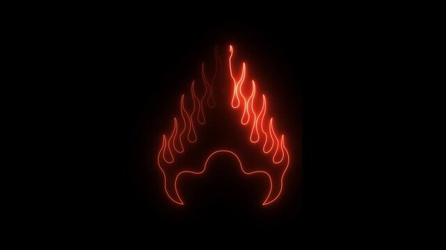 Neon Flaming Paw Print Icon Glowing Animal Footprint Symbol on Black Background Futuristic Pet Logo Design for Wildlife, Veterinary and Gaming Concepts