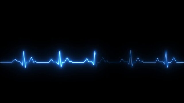 Bright heart rhythm background 4K heartbeat monitor EKG line monitor shows heartbeat ,EKG machine at veterinary clinic during surgery, heartbeat on screen, Motion graphics of