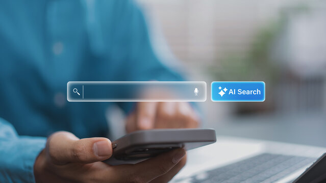 AI Search Technology for Intelligent Mobile Information Retrieval with Voice Recognition, Enterprise Digital Automation, Smart Data Discovery, Business Productivity, and Advanced Search Innovation