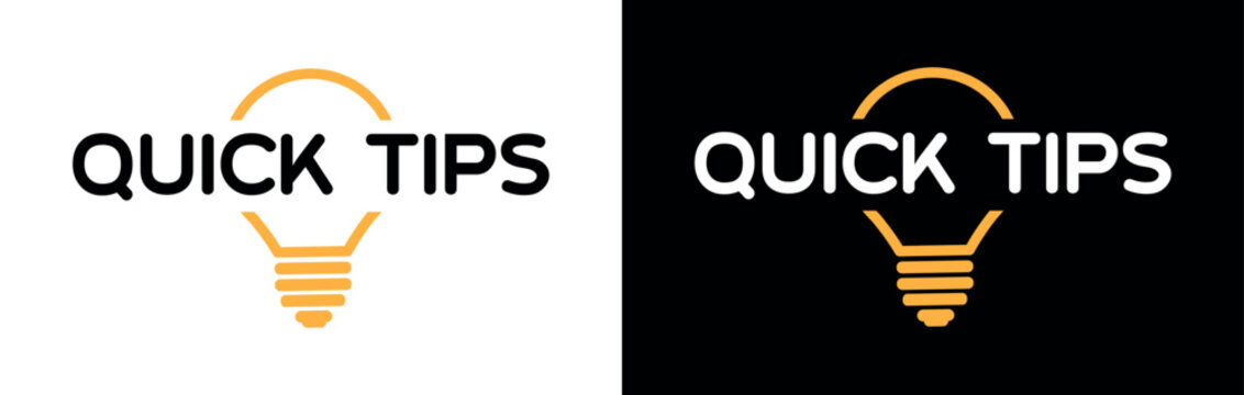 quick tips sign on white background