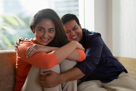 husband and wife having a quality time at home