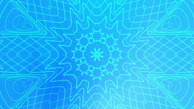 Blue Abstract Background with Symmetrical Radial Pattern and Vibrant Geometric Design