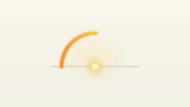 Three minimalist glowing semicircle loading progress indicators arranged horizontally against a soft cream background
