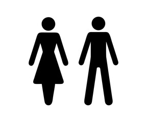 PF 003: Toilets unisex sign illustration on transparent background. 
