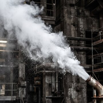 Diagonal steam jet blast or white dust aerosol cloud explosion design element