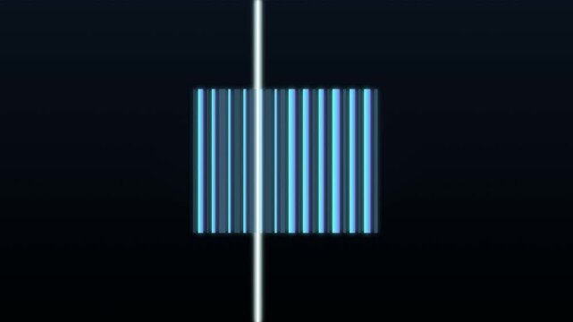 Abstract digital loading progress bars with glowing blue vertical stripes against dark background