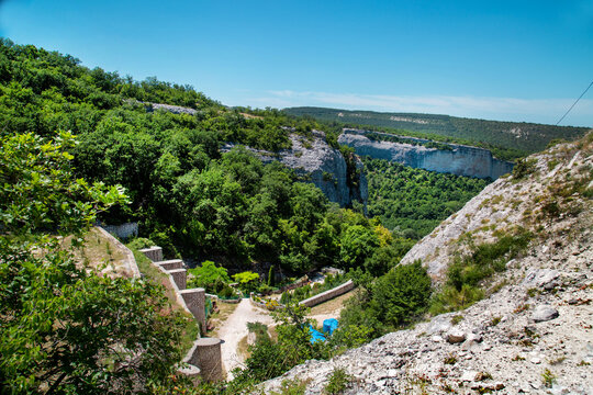 View of the Kachi-Kalon gorge on a clear sunny day. Nature, landscape, World tourism.