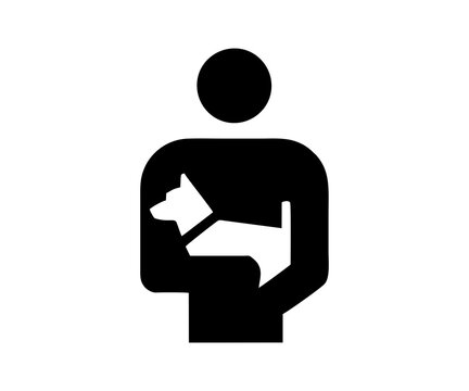 BP 006: Dogs should be carried icon sign. Behaviour of the public illustration on transparent background. 
