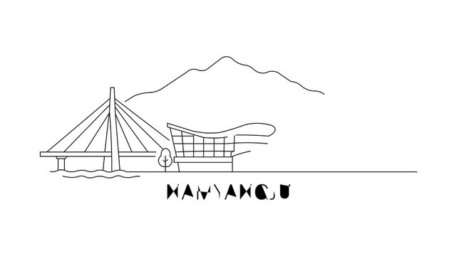 Simple line art depicts Namyangju's skyline