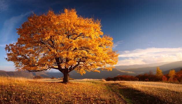 Yellow Tree In Autumn