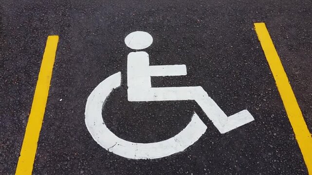 Car park for disabled people.