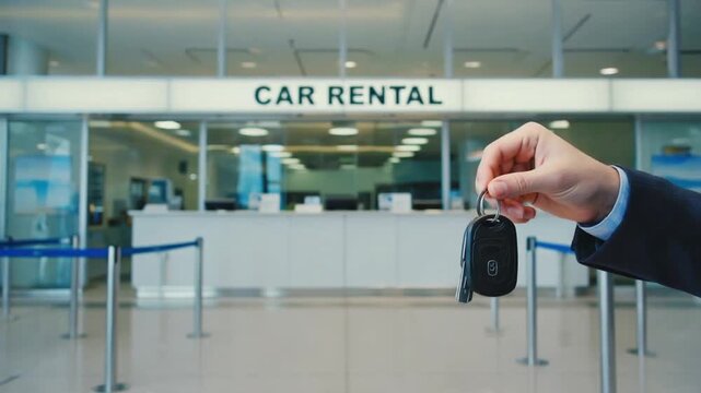 Car keys at a car rental.