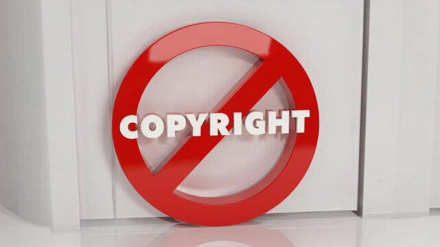 Copyright prohibition sign.