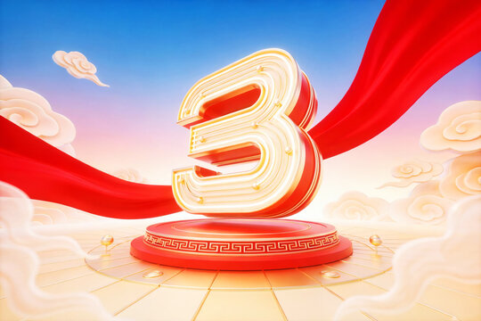 Golden Countdown Number 3