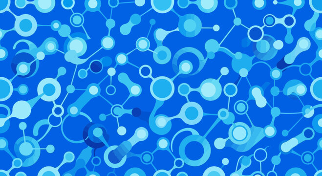 A flat illustration abstract blue network connection pattern a flat illustration