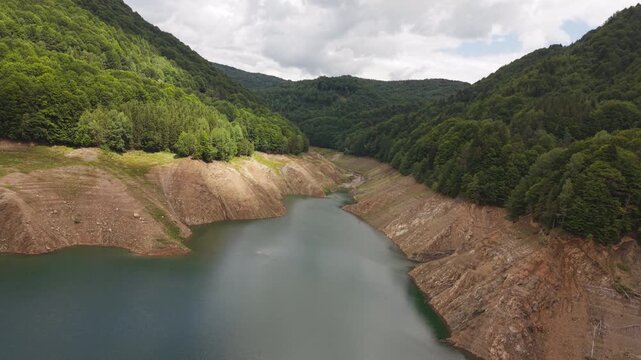 Aerial View of Vidraru Lake in Romania