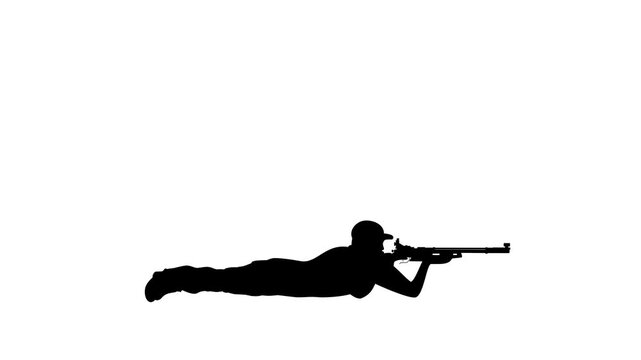 Silhouette of sShooter Position Animation Video 4K suitable for your project needs
