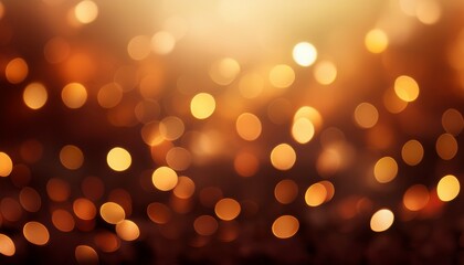Fototapeta premium Warm Abstract Background With Golden Orange And Brown Bokeh Soft Blurred Glittering Lights For A Festive Autumn Or Elegant Design