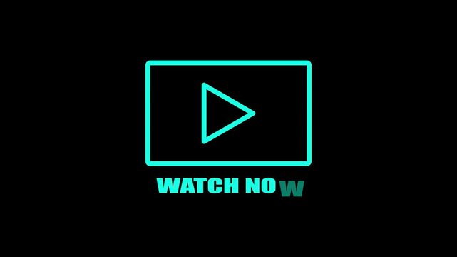 Minimal Play Button Watch Now Call To Action UI Element On black Background