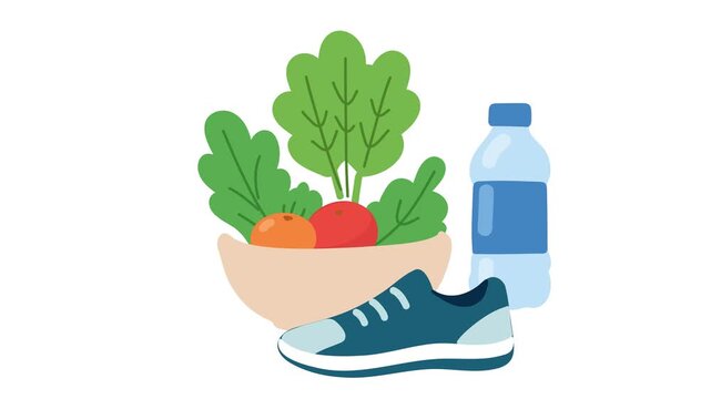 animation of healthy diet and hydration for joint health