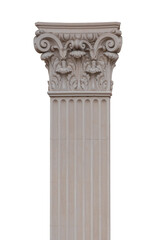 Fototapeta premium Elements of architectural decorations of buildings, columns, pommel and arches, plaster moldings, plaster patterns. On the streets in Spanish, public places. 