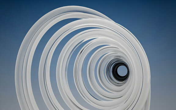 3d rendering wave chrome metallic band. Flowing abstract metal shape., 3d rendering, abstract minimalist black background. Diagonal composition of metallic ribbons with a ripple effect, fluid foil str