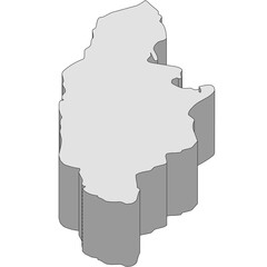 3D map dimension - continent North America country Jamaica © badrpost