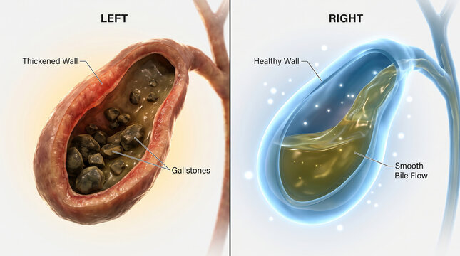 Gallbladder Stones vs Healthy Gallbladder