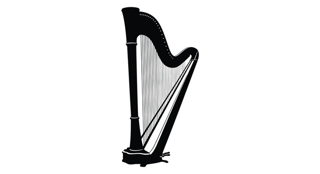 Harp Instrument Musical Silhouette music strings lyre