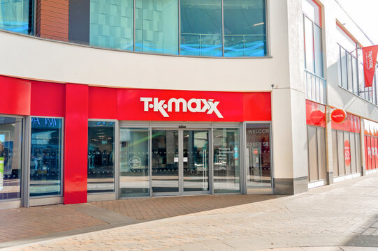 Corby, United Kingdom - July 19, 2026: TK Maxx department store at shopping centre 