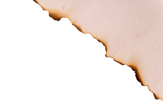 Vintage Burnt Paper Diagonal Edge with Jagged Scorched Brown Border