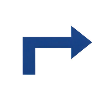 Simple blue right turn arrow icon pointing to the side