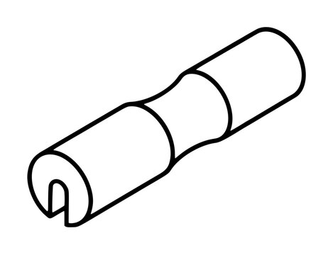Hand-traced vector icon illustration of a cylindrical barbell pad with center groove, depicted in minimalist black outline style on transparent background, perfect for fitness graphics