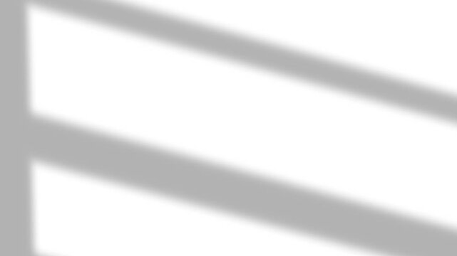 Soft Window Frame Shadow Cast on Clean White Wall Background.