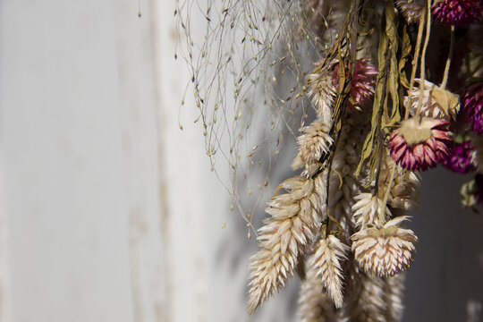 Cottagecore dried flower composition