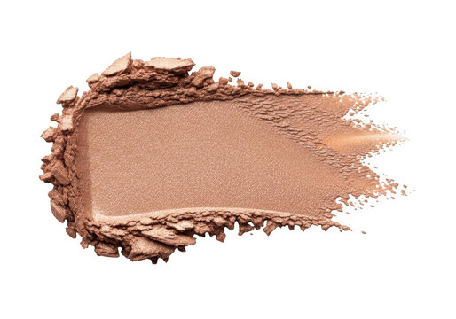 Brown eyeshadow makeup powder swatch isolated on a transparent background