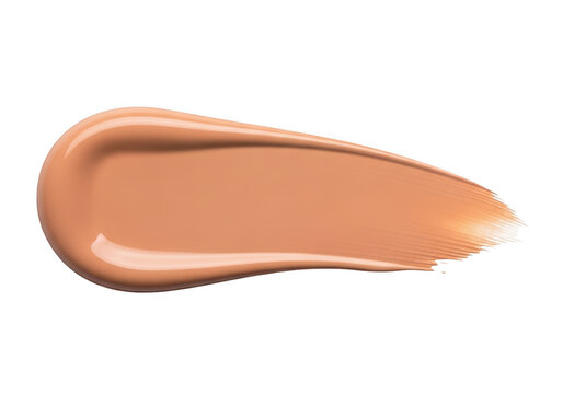 Beige liquid makeup foundation smear isolated on a transparent background