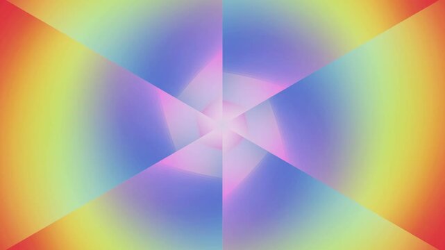 Hexagonal radial pattern with blurred spectrum  geometric design. Ideal for backgrounds, digital art projects, and modern themes.