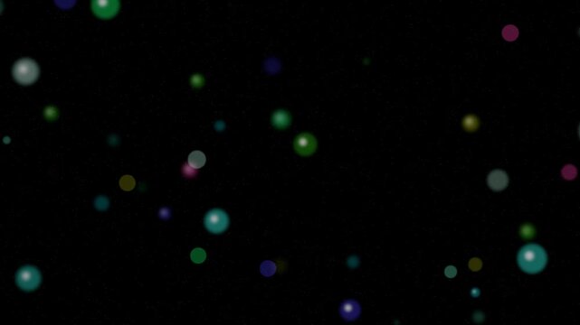 Abstract background with scattered light circles on deep black night. Suitable for digital design projects, backgrounds, overlays, and night themes.
