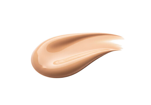 Beige liquid foundation makeup smear isolated