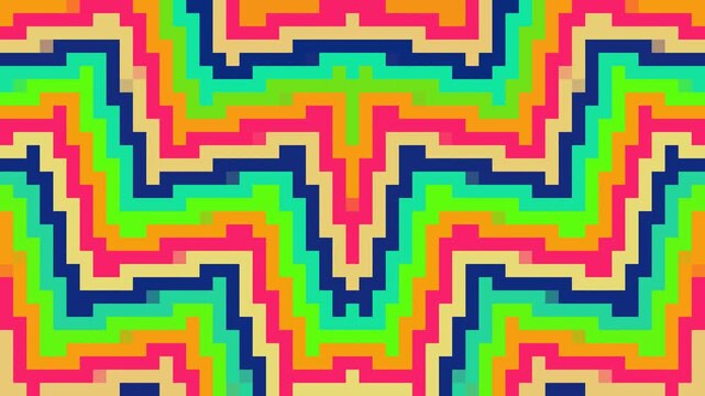Vibrant, geometric zigzag pattern ideal for backgrounds, textiles, or packaging with a bold, modern look in bright colors. 