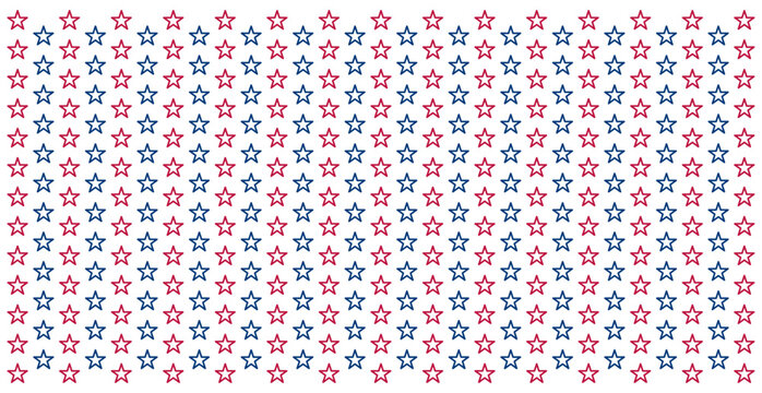 Seamless star pattern in red and blue American flag colors