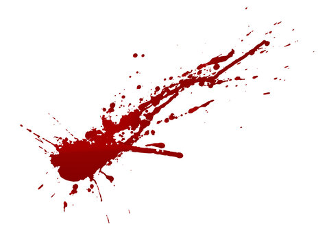 Blood drops and splatters. Illustration on a transparent background
