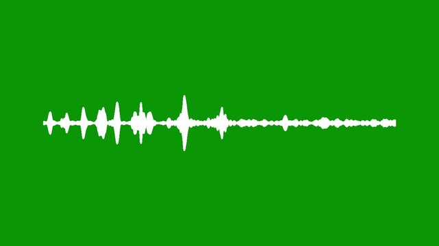 Energetic bass boosted audio spectrum visualizer animation, glowing neon soundwave lines for club music promotion, dynamic sound waveform frequency on green screen background vfx video, 4k video,
