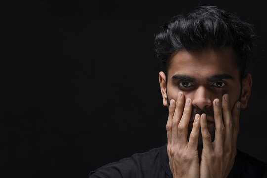 Closeup of a stressed man