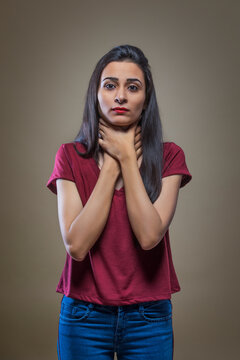 girl suffocating from anxiety attack