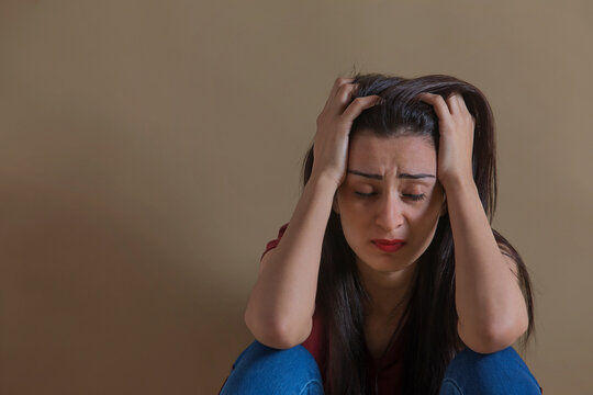 portrait of a girl in stress